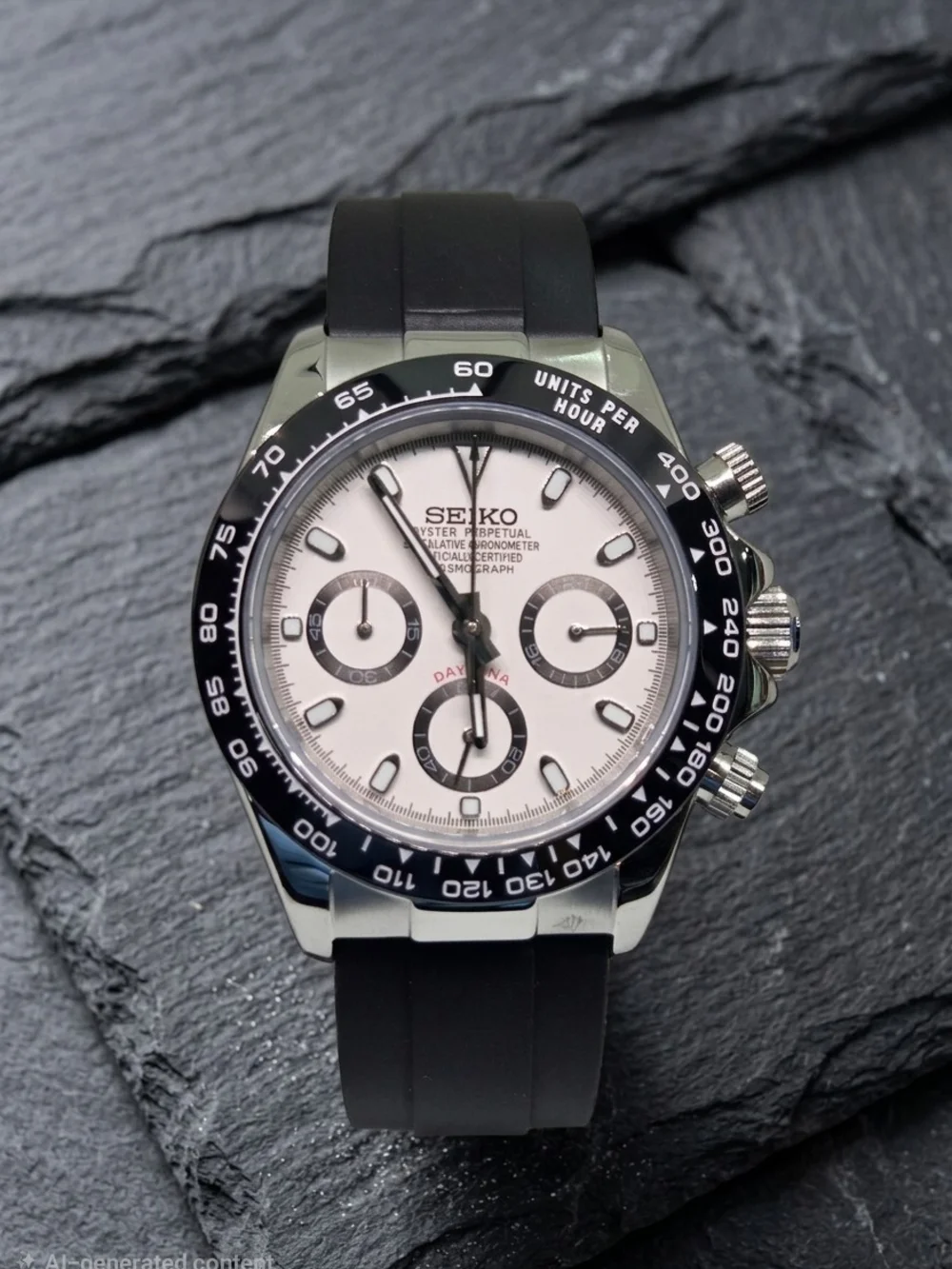 Custom 39mm Seiko Mod Watch VK63 Chronograph Panda Daytona